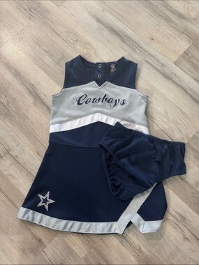 Cowboys Navy & Gray Girls Cheer Dress with Briefs